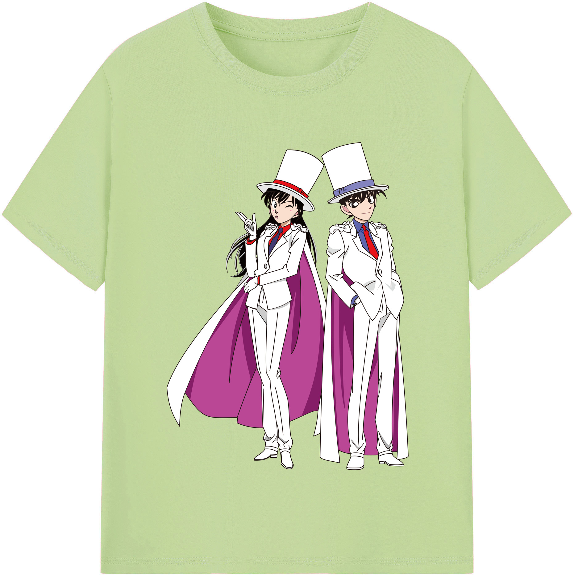 （画像用） 名探偵コナン くろば かいと Detective Conan Kuroba Kaito 綿100％半袖Tシャツ（フロントプリント）